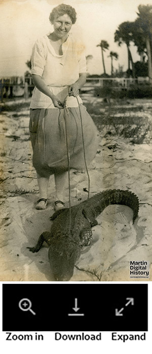 Edith Coventry with aligator